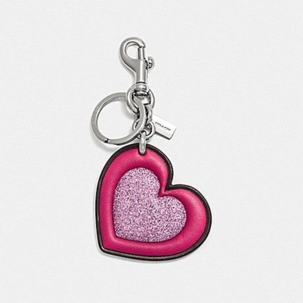 COACH GLITTER HEART BAG CHARM KEYCHAIN NEW SOLD OUT!!!